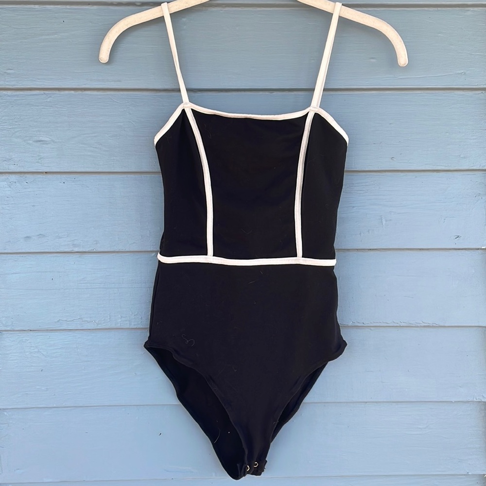 Contrast Trim Cami Caged Cutout Bodysuit